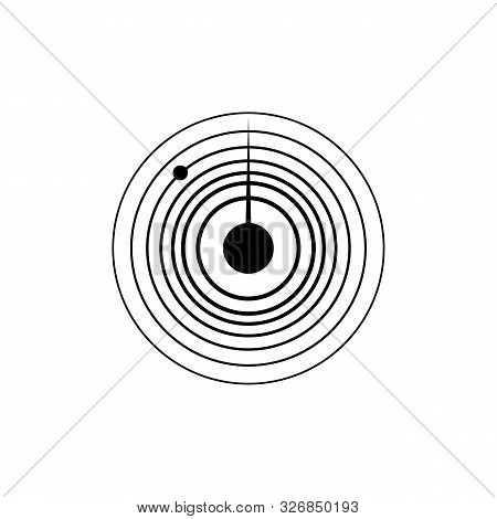 Radar Icons. Sonar Sound Waves.solid Pictogram. Flat Illustration Of Maritime Radar Aim Vector Icon 