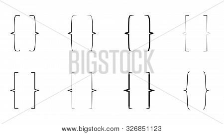 Different Brackets Set.  Brackets Symbol Elements Isolated Decoration On White Background