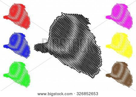 Presidente Hayes Department (departments Of Paraguay, Republic Of Paraguay) Map Vector Illustration,