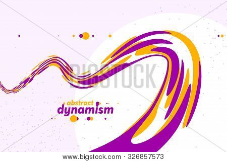 Abstract Curve Lines And Fluid Shapes Vector Background, Dynamic Energy Flow, Curvy Wavy Shapes Flow