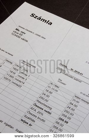 Invoice Templates Design In Minimal Style With Hungarian Text 