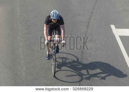 Schwalbach, Germany - May 1, 2008: The Annual Classic Bicycle Race Around The Henninger Turm Takes P