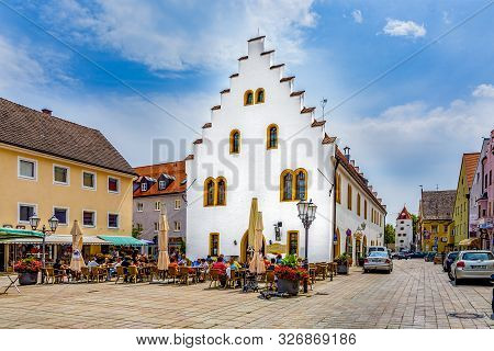 Schongau, Germany - July 31, 2015: Famous Old Medieval Town Of Schongau, Germany. In 1331 Schongau G