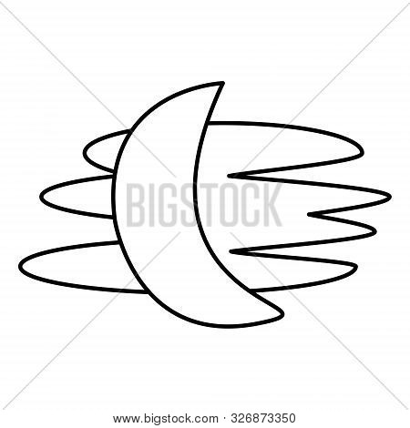 Semi Monthly And Stars In Night Sky. Image Of Moon For Weather Forecast Icon. Vector Illustration