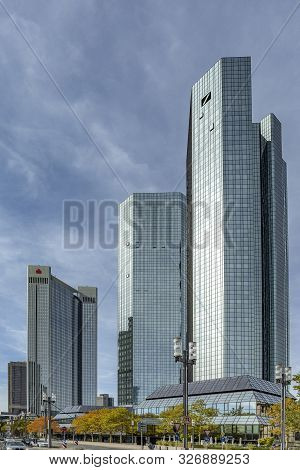 Frankfurt, Germany - Sep 26, 2018:  Facade Of Headquarter Of German Bank - Deutsche Bank - In Frankf