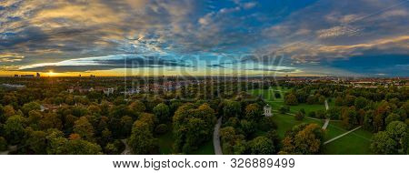 Sunrise View Over Munich In Germany In Autumn.