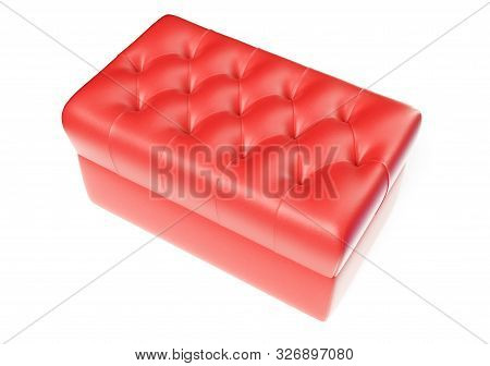 3d Render Of A Silk Royal Pillow With Golden Tussels Isolated On A White Background. Home Decor. Roy