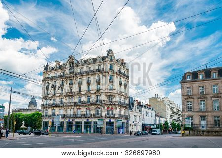 LIMOGES, FRANCE - May 8, 2018 : Street view of downtown in Limoges, France