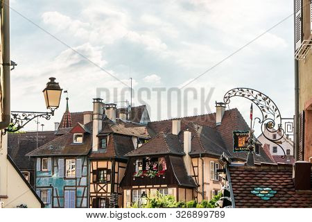 STRASBOURG, FRANCE - June 17, 2017 : Street view of ancient buildings at Strasbourg, Alsace, France