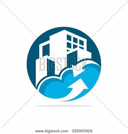 Vector Illustration Icons With The Concept Of Smart City Management Based On Cloud Computing Technol