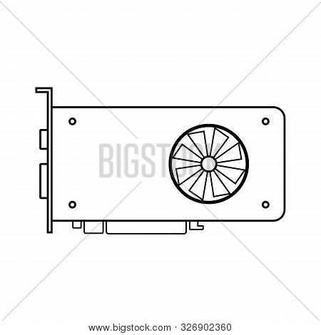 Video Card Icon On White Background. Vector Illustration.
