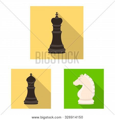Vector Illustration Of Checkmate And Thin Sign. Set Of Checkmate And Target Vector Icon For Stock.