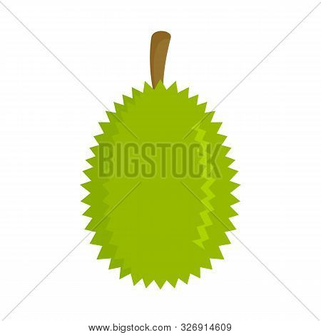 Whole Durian Icon. Flat Illustration Of Whole Durian Vector Icon For Web Design