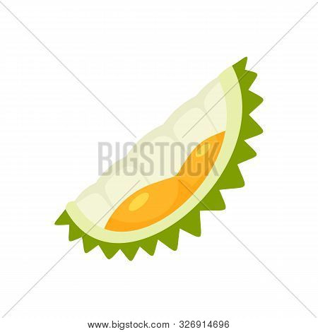 Musang Durian Piece Icon. Flat Illustration Of Musang Durian Piece Vector Icon For Web Design