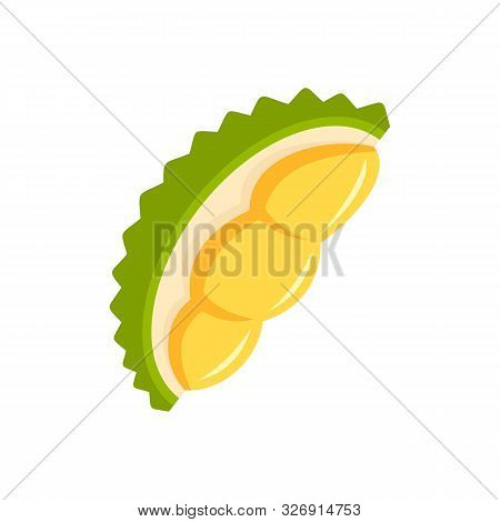 Fresh Durian Piece Icon. Flat Illustration Of Fresh Durian Piece Vector Icon For Web Design