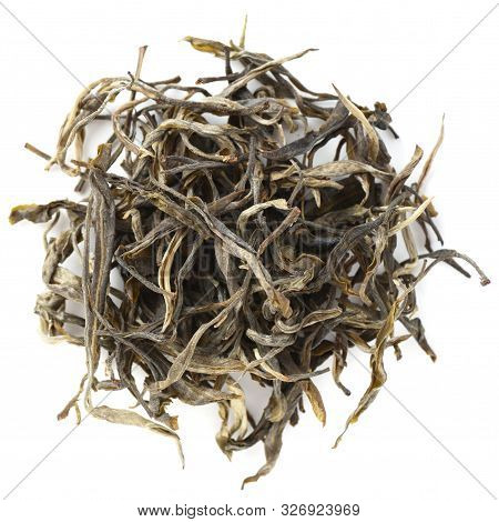 Wild Arbor Loose Maocha Raw Puerh From Hekai Mountains In Yunnan Province Overhead View