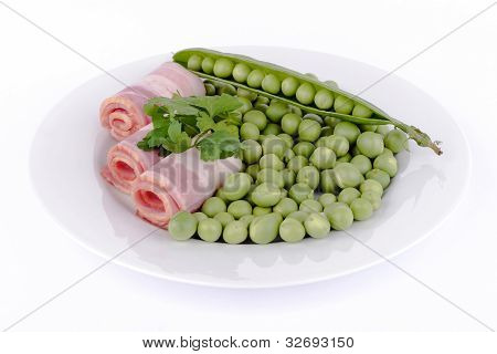 Piselli freschi e prosciutto panini.