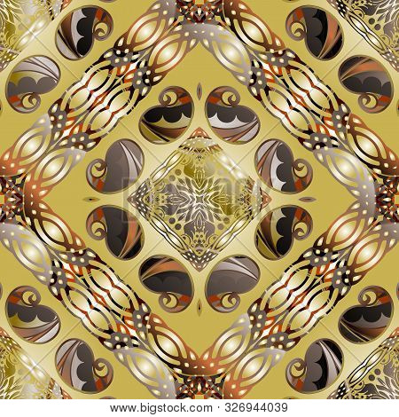 Paisley Seamless Pattern With Rhombus Ornamental Frame. Vector Ethnic Style Colorful Background. Rep