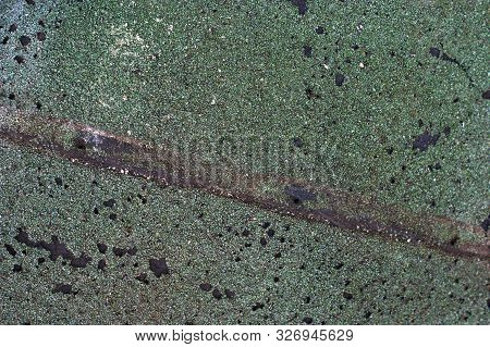 Background Of Old Ruberoid. Abstract Green Background.