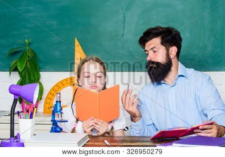 Man Bearded Teacher Excellent Pedagogue. Pedagogue Skills. Talented Pedagogue. Work Together To Acco