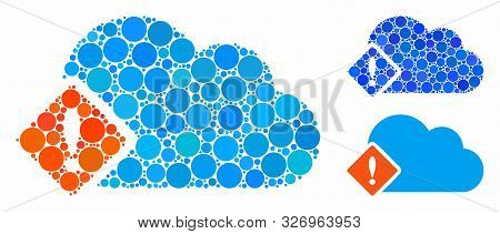 Error Composition Of Spheric Dots In Different Sizes And Shades, Based On Error Icon. Vector Filled 