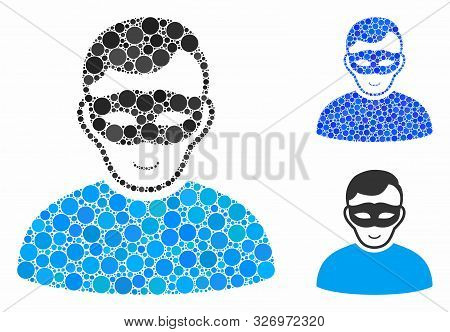 Anonymous Person Mosaic Of Filled Circles In Variable Sizes And Color Tinges, Based On Anonymous Per