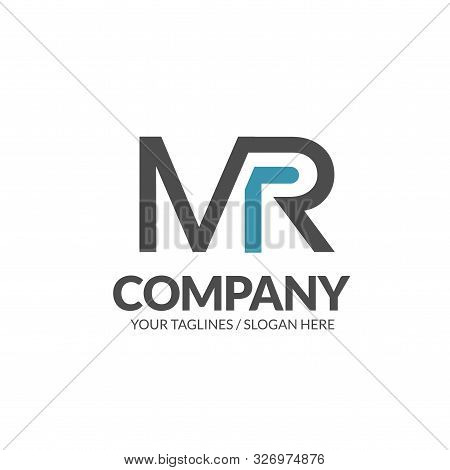 Initial Letter Mr Geometric Strong Monogram Logo Vector Illustration Isolated On White Background