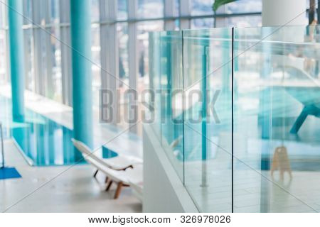 Abstract Blur Luxury Indoor Swimming Pool Background