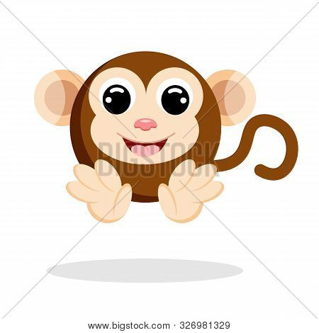Cute Monkey In Flat Style Vector Image