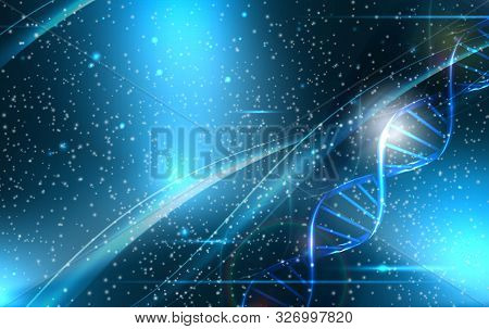 Abstract Background With Dnk Spiral For Information And Medicine Template. Vector Illustration
