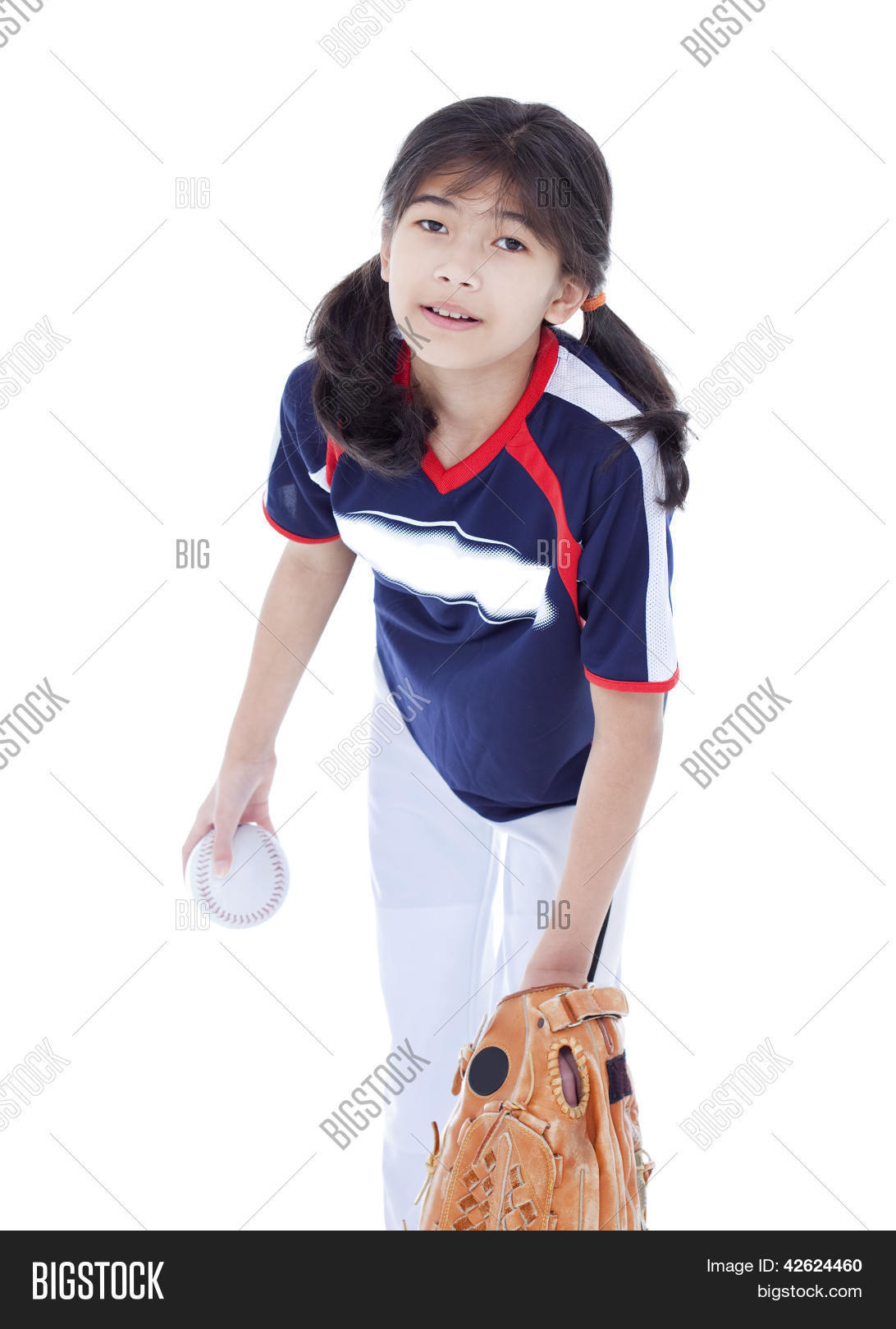 Little Girl Softball Image & Photo (Free Trial) Bigstock