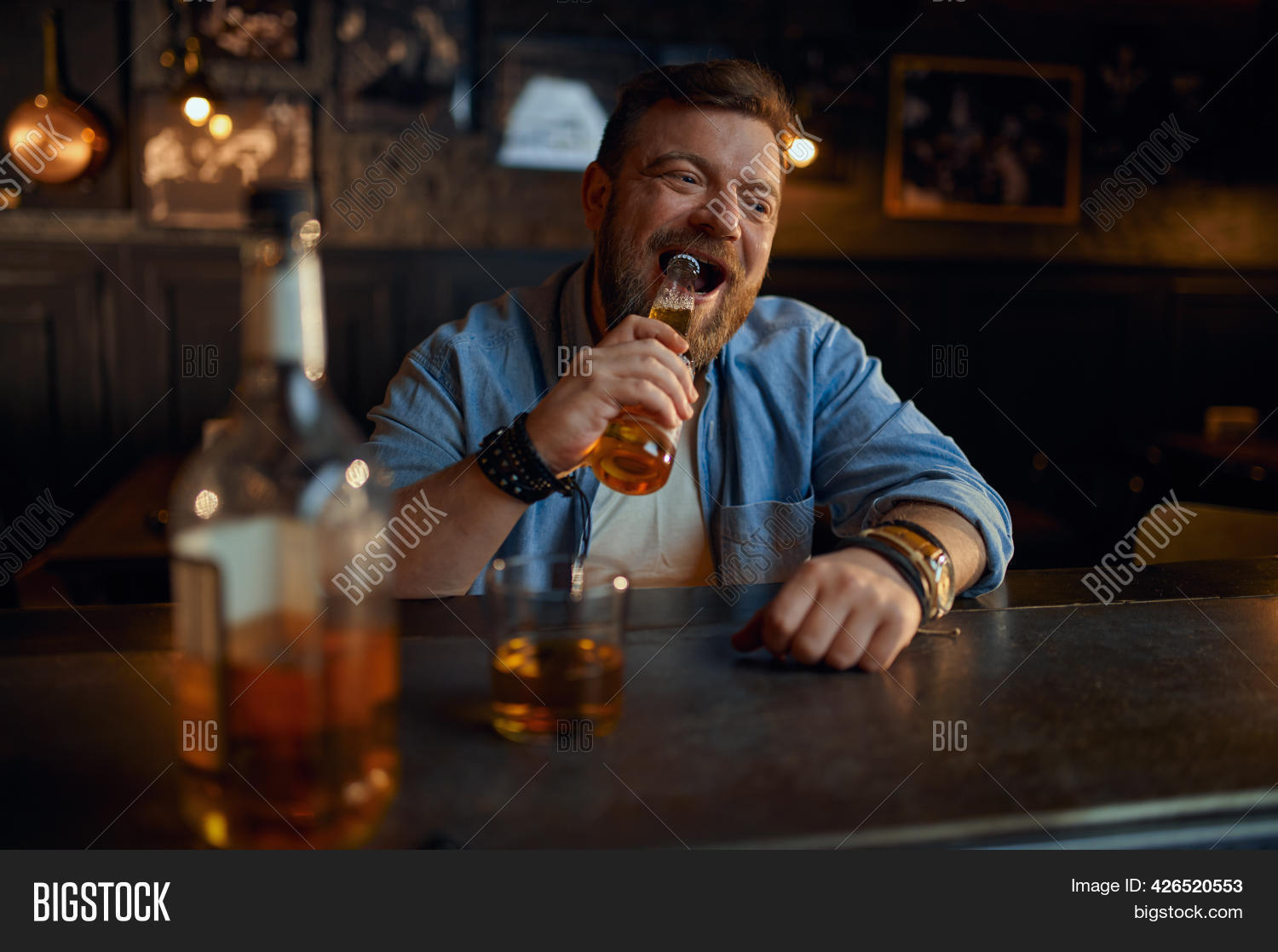 Man Opens Bottle Beer Image & Photo (Free Trial) Bigstock