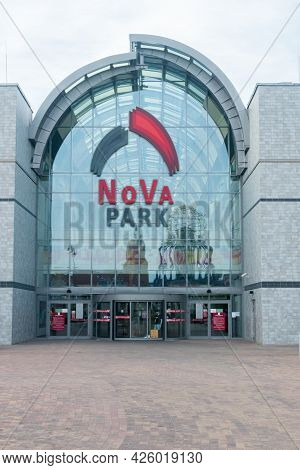 Gorzow Wielkopolski, Poland - June 1, 2021: Entrance To Nova Park Shopping Mall.