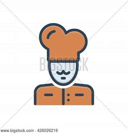Color Illustration Icon For Masterchief Cook Baker Cooking Person Chef Professional Occupation