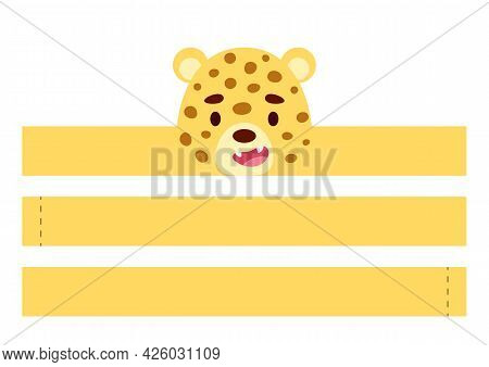 Printable Cheetah Paper Crown. Diy Cut Party Ribbon Template For Birthday, Christmas, Baby Shower. F