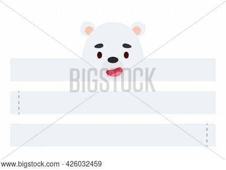 Printable Polar Bear Paper Crown. Diy Cut Party Ribbon Template For Birthday, Christmas, Baby Shower
