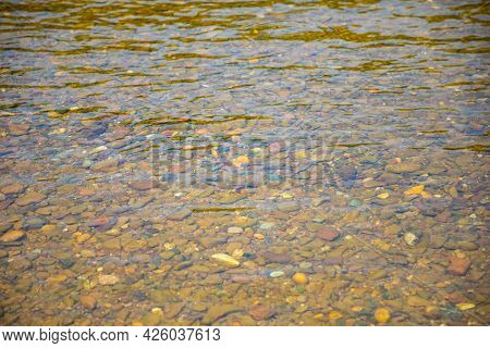 River Taidon Flowing Through The Taiga Forests, South Siberia, Russia