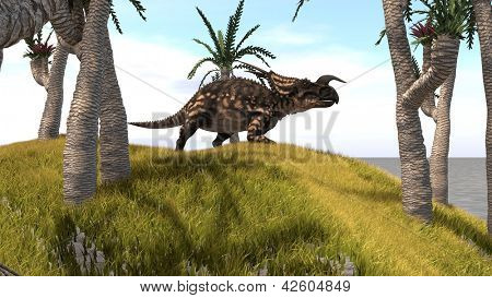 Einiosaurus en la selva