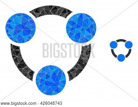 Triangle Collaboration Polygonal Symbol Illustration. Collaboration Lowpoly Icon Is Filled With Tria