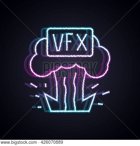Glowing Neon Line Vfx Icon Isolated On Black Background. Vector
