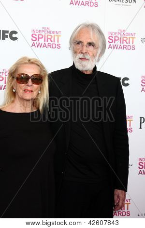 LOS ANGELES - 23 lutego: Michael Haneke uczęszcza 2013 Film Independent Spirit Awards w namiocie na