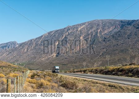De Doorns, South Africa - April 20, 2021: A Truck Is Visible On Road N1 At The Northern End Of The H