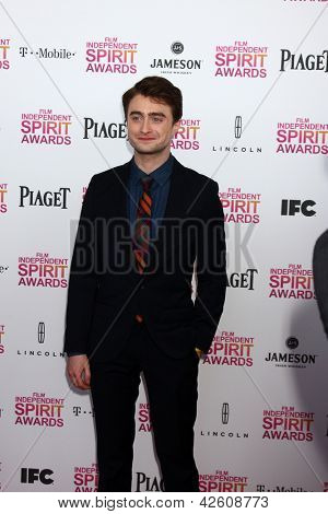 LOS ANGELES - únor 23: Daniel Radcliffe, navštěvuje 2013 Film Independent Spirit Awards ve stanu 