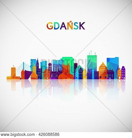 Gdansk Skyline Silhouette In Colorful Geometric Style. Symbol For Your Design. Vector Illustration.