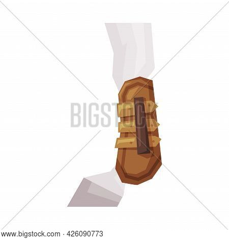 Horse Leg Leather Safety Shoes, Equestrian Sports Ammunition Vector Illustration