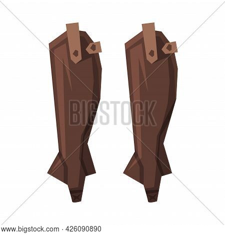 Jockey Leather Safety Shoes, Equestrian Sports Ammunition Vector Illustration