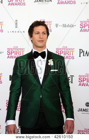 LOS ANGELES - FEB 23: Andy Samberg deltager 2013 Film Independent Spirit Awards på telt på t