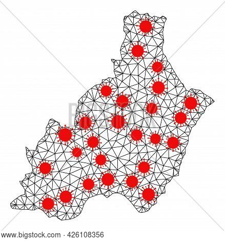 Network Polygonal Map Of Almeria Province Under Outbreak. Vector Model Is Created From Map Of Almeri