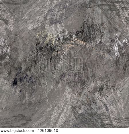 Seamless Abstract Painted Brushed Texture. Spikey Material Pattern Background. Grunge Rough Colour W