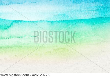 Ombre green watercolor style background illustration